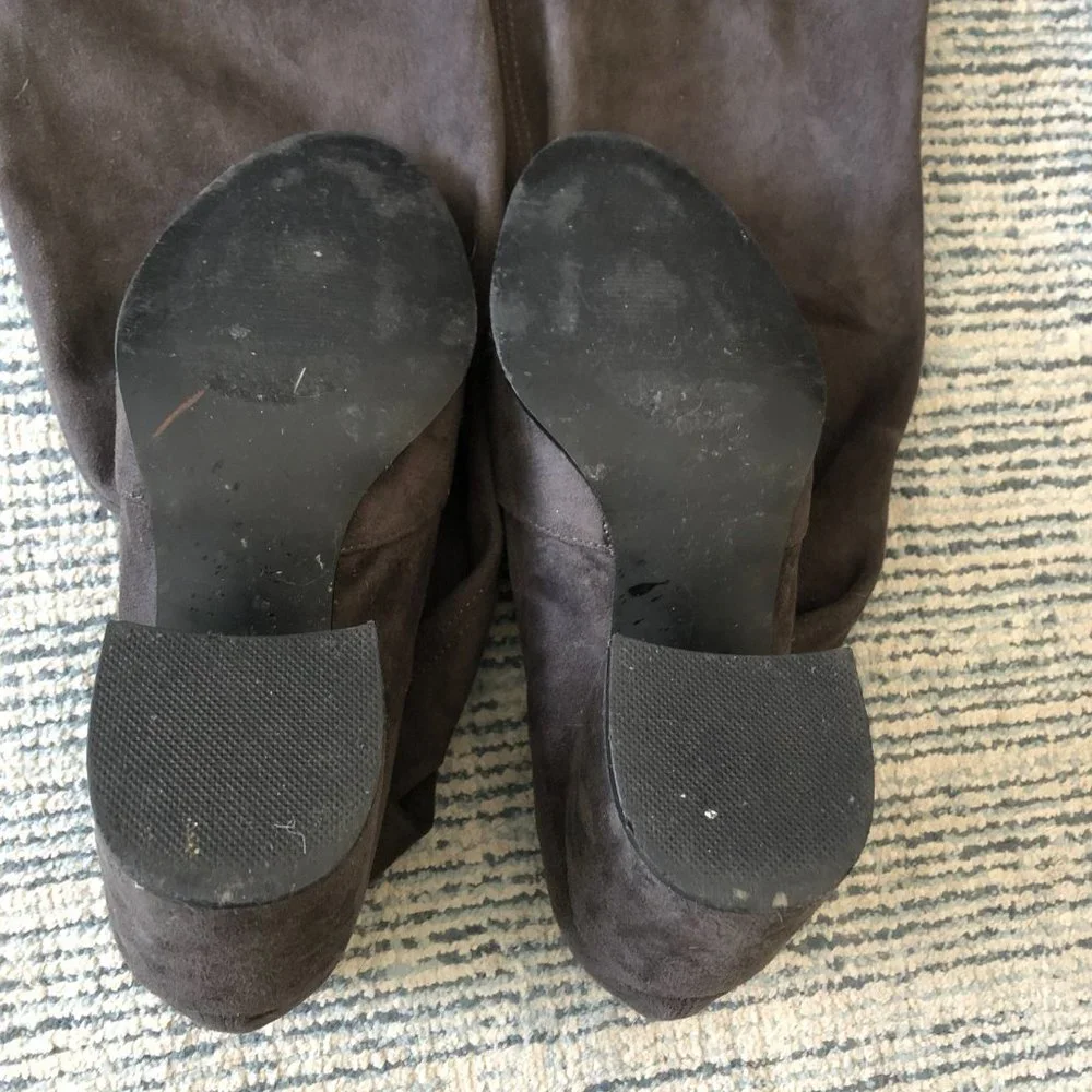 Steve Madden Suede Slate Grey Over the Knee Boots Size 8.5 - Picture 5 of 5